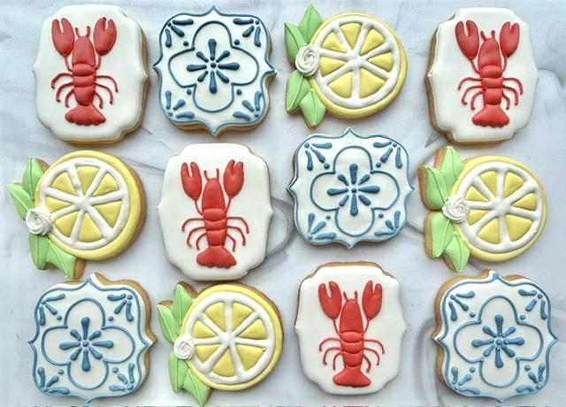 Lemons, lobsters and blue tile cookies